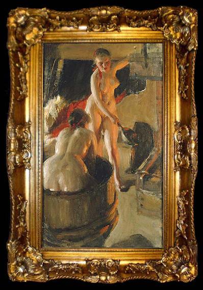 framed  Anders Zorn Girls from Dalarna Having a Bath, ta009-2
